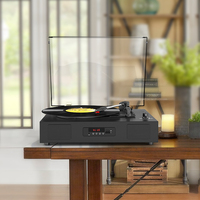 Pemutar Gramofon CD Profesional Harga Terbaik dengan Layar LED, Cartridge Magnetik, Kayu Berkualitas Tinggi, Vintage, dan High-End