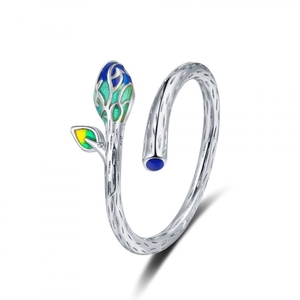 Anillo de Hoja Recubierto de Resina en Oferta, Anillos de Cobre de Estilo Bohemio Inspirados en la Naturaleza, Joyería Vintage al por Mayor - Product Image 6