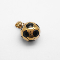 Kalung Sepak Bola Hip Hop Vintage Pvanti Anti Karat Lapis Emas 18k Liontin Baja Tahan Karat Perhiasan Fashion Berkualitas untuk Pria
