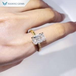 Tianyu Đá Quý Tùy Chỉnh Riêng Emerald Cắt Phòng Thí Nghiệm Kim Cương 18K Vàng Vàng Khuôn Mẫu Ban Nhạc Thiết Kế Thời Trang Đồ Trang Sức Nhẫn Cho Phụ Nữ - Product Image 3