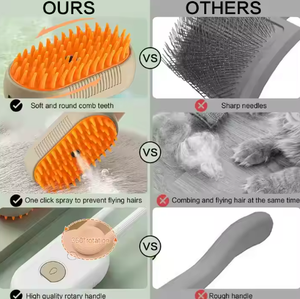 热销豪华猫狗沐浴宠物梳一键防飞按摩带电动喷雾ABS塑料制成 - Product Image 5