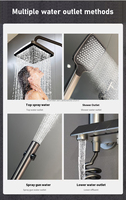 Ensemble de robinetterie de douche carrée murale moderne pour salle de bain, avec mitigeur de douche à effet pluie chaud et froid, style hôtel de luxe, fabriqué en Chine