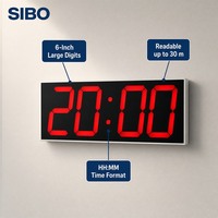 Jam Dinding LED Digital 6 Inci WiFi NTP Sinkronisasi Waktu Jaringan 4 Digit Peredupan Otomatis Alarm Timer Relay untuk Pabrik Kantor