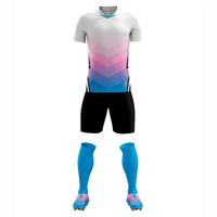 Diskon Grosir Jersey Klub Sepak Bola Musim Panas Lengan Pendek 100% Poliester Cepat Kering Nama Tim Dapat Disesuaikan Pengiriman Global