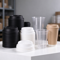 Couvre-gobelet en PLA jetable pour la restauration professionnelle, compostable et biodégradable, pour les boissons glacées à emporter