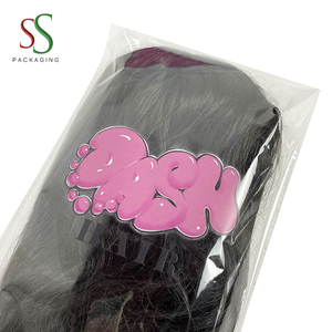 Piccolo logo colorato MOQ stampa logo personalizzato parrucca borse per capelli <span class=keywords><strong>sacchetti</strong></span> di <span class=keywords><strong>plastica</strong></span> - Product Image 2