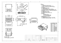 Prise USB 3.0 Type A Femelle 9 Broches à Montage sur PCB Traversant, Contact en Laiton, 30V 1.5A