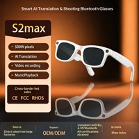 Lunettes Intelligentes S2MAX 500MP avec Enregistrement Vidéo et Photo, Traduction IA, Contrôle Tactile pour Appels