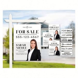 Panneau de jardin personnalisé avec logo pour agents immobiliers, signalétique immobilière, impression numérique publicitaire, cadeau promotionnel - Product Image 1