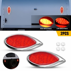 2 luces traseras LED rojas en forma de lágrima para camión y remolque, con función de freno, direccional y estacionamiento. - Product Image 6