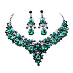 Twini Classic Wedding <b>Crystal</b> Rhinestone Necklace Earrings Jewelry <b>Sets</b> - Product Image 1