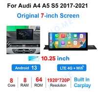 Android13 AUTO Apple Carplay pour AUDI A4 A5 S5 B8 2017-2021 Prix d'usine Lecteurs vidéo de voiture GPS Navigation Multimédia central 4G
