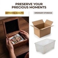Boîte à souvenirs en bois de noyer Landy, écologique, gravée, avec couvercle magnétique, petite boîte de rangement pour souvenirs, photos, bijoux, cadeaux, logo personnalisé