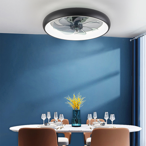 Thông minh hiện đại LED quạt trần với ánh sáng 20-inch 6 tốc độ gió điều khiển từ xa Dimmable trong nhà phẳng gắn kết cho phòng khách - Product Image 2