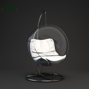 Ghế đu quay ngoài trời hiện đại bằng kính acrylic trong suốt, chất liệu sợi thủy tinh, kiểu dáng bong bóng, có chức năng xoay, chân đế bằng kim loại - Product Image 5