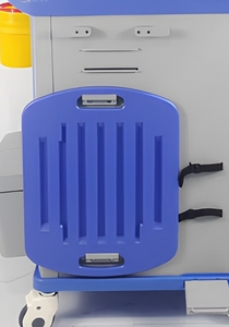 Chariot d'urgence professionnel pour hôpital, salle d'urgence et soins intensifs, chariot infirmier en ABS avec 5 tiroirs, support pour perfusion et étagère pour défibrillateur - Product Image 2