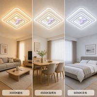 Plafonnier LED Magpie Lucky Square de Zhongshan, 3 couleurs à intensité variable, panneau Magpie Plum Blossom pour salon et bureau