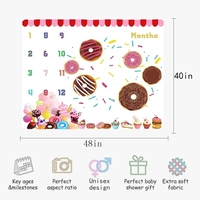 Couverture Bébé Personnalisée OEM ODM à Prix de Gros avec Impression Donut pour Photos Mensuelles