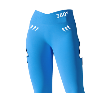 Leggings de yoga pour femmes, taille haute, sans couture, tricotés, unis, longueur totale, effet push-up, respirants, pour la course à pied, logo personnalisable - Product Image 4