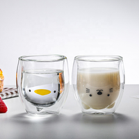 Tasses en verre borosilicate à double paroi de 400 ml avec poignées, résistantes à la chaleur, couleur personnalisable, unisexe, pour thé, café, boissons glacées, herbes, style moderne
