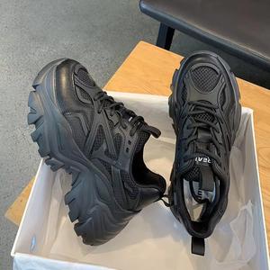 Chaussures de sport blanches à plateforme épaisse et décontractées à la mode pour femmes, chaussures de course en maille, chaussures de marche de style sportif pour femmes - Product Image 5