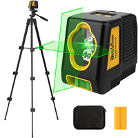 Niveau laser automatique DEGLASERS DX-A2G à faisceau vert de qualité industrielle, 2 lignes, avec trépied de 1 m, batterie rechargeable et chargeur rapide