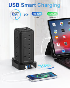 <span class=keywords><strong>Torre</strong></span> de alimentación de alta calidad, enchufe de salida multicapa, inteligente, 12 <span class=keywords><strong>enchufes</strong></span> universales de CA, placa de extensión USB para <span class=keywords><strong>Cocina</strong></span> - Product Image 3
