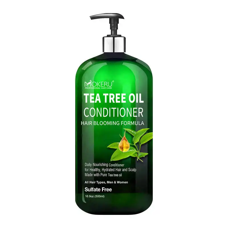 Shampooing à l'huile d'arbre à thé en vrac de marque privée shampooing et après-shampooing végétalien antipelliculaire à l'arbre à thé naturel biologique pour cheveux noirs