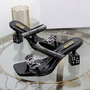 Chaussures uniques pour femmes de luxe à talon carré, or, tendance, élégantes - Product Image 3