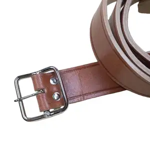 Vintage Brown Textured Leather Casual Belt For Men With Classic Antique Finish Brass Buckle High Quality Belts & Accessories