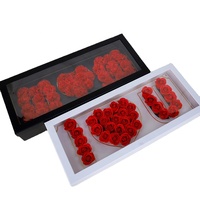 Boîte vide d'arrangement de fleurs avec fenêtre transparente Boîte-cadeau pliable de fleurs avec 2 cartes de lettres I love U et MOM Boîte à fleurs