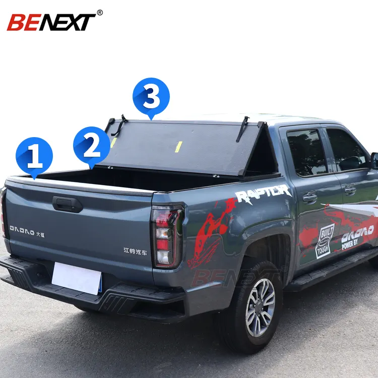 Nhà máy chất lượng cao cứng Tri gấp nhôm 4x4 Pickup Truck giường Bìa tonneau bìa cho TOYOTA HILUX Revo VIGO tacoma lãnh nguyên