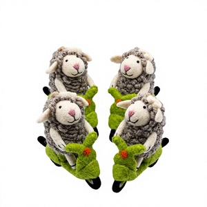 Handmade Eco-Friendly Traditional Felt Sheep Ornament Custom Size Cartoon Animal Decor Indoor Christmas Decoration Green <b>Wrap</b> - Product Image 1