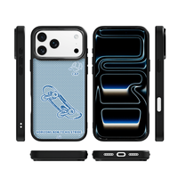 Coque de téléphone AG Feeling Black Edge avec motif garçon skateur doré pour iPhone 17, 17 Pro Max, 16 Pro, 15 – Coque magnétique