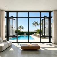 Ventanas correderas de aluminio con doble acristalamiento de Australia, ventanas abatibles de arco, ventanas de triple acristalamiento, ventana de doble acristalamiento