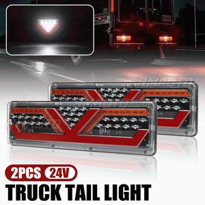 2PCS Feux arrière dynamiques à défilement 24V pour camion, remorque, caravane, fourgonnette - Product Image 1