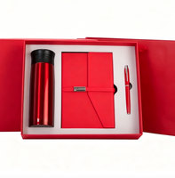 Vente en gros d'ensembles cadeaux de bouteilles de cahiers en cuir d'entreprise personnalisables de luxe A5 agenda carnet de notes réunion bloc-notes boîte-cadeau avec stylo