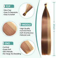 Extensions de cheveux synthétiques lisses de 28 pouces pour femmes, cheveux doux à tresser, 150g, mèches de cheveux lisses pour tresses et queues de cheval