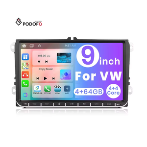 Podofo 9 ''<span class=keywords><strong>4</strong></span> + 64GB <span class=keywords><strong>CarPlay</strong></span> Autoradio Android Auto GPS/WiFi/BT/FM/RDS pour VW PASSAT /GOLF /JPOLO /TOURAN /SEAT/ALTEA - Product Image 1