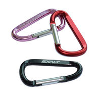 Porte-clés mousqueton en alliage d'aluminium en forme de D avec finition anodisée Couleurs personnalisables-Camping sportif léger et utilisation en plein air