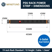 Promotion : Boîtier de prise PDU 19'' 1U pour rack (US/EU/UK) – Prises de courant personnalisées pour rack, multiprises anti-surtension