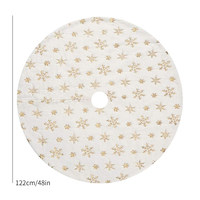 Jupe de sapin de Noël en peluche épaisse à motif flocon de neige 90/122cm, jupe de sapin dorée à paillettes, décorations pour la base du sapin de Noël