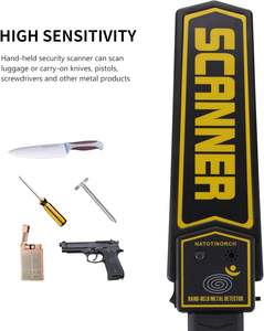 Averguard גלאי מתכות כף יד בעל רגישות גבוהה סורק הגנה אבטחה עבור סכיני נשק מתכתיים אלקטרוניים שונים - Product Image 4