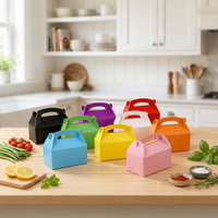 Boîtes à friandises en papier multicolores en vrac pour anniversaires, pique-niques, mariages, emballages cadeaux, boîtes à dragées colorées pour fêtes avec poignées