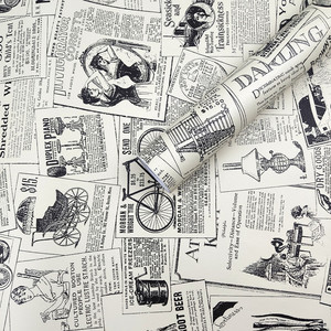 Carta da Parati Stile Giornale Antico Britannico Adesiva in PVC Nostalgica Autoadesiva in Rotoli per Decorazione Pareti di Sfondo - Product Image 3