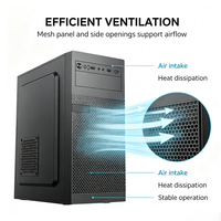Boîtier d'ordinateur de taille moyenne à haut débit d'air, châssis de tour PC Micro ATX avec panneau frontal en maille pour poste de travail de bureau