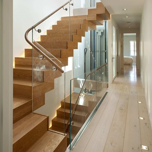 Lan can kính hiện đại cho cầu thang dưới khe hỗ trợ standoff lan can kính với khung nhôm lan can nhà trong nhà lan can - Product Image 6