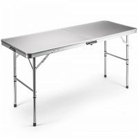Table pliante rectangulaire en aluminium extra large OEM pour meubles d'extérieur robustes pour cour parc style moderne