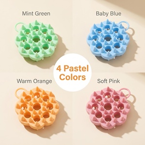 Flower Soft Silicone Scalp Massager <b>Shampoo</b> <b>Brush</b> BPA Free Gentle Baby Hair Washing <b>Brush</b> With Hanging Loop - Product Image 1