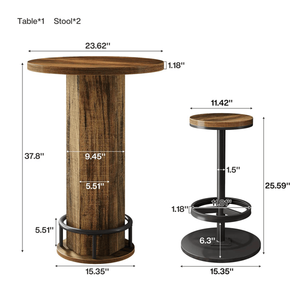 Modern Stylish Contemporary Minimalist Solid Wood Space-Saving <b>Bar</b> <b>Table</b> for Home <b>Bar</b> Indoor Use <b>Bar</b> Height Cafe Set - Product Image 2